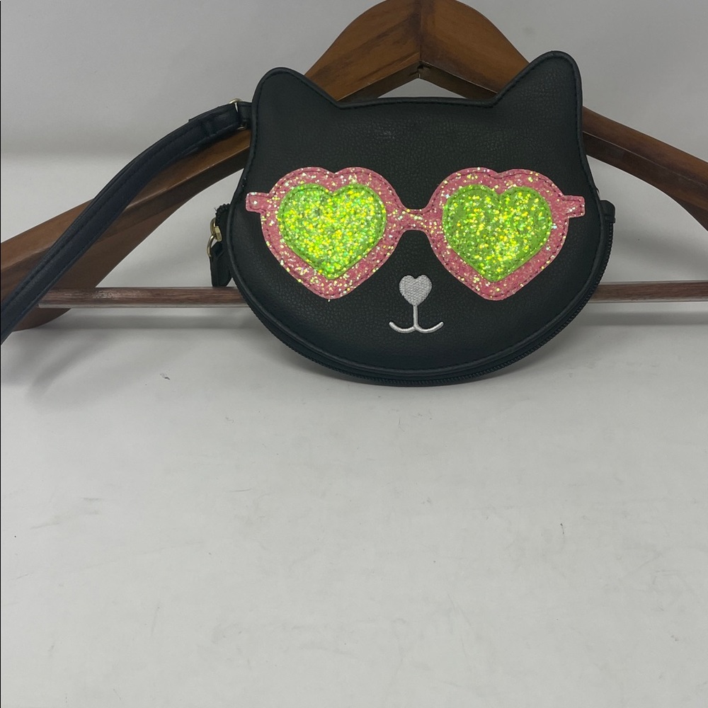 Betsey Johnson Black Cat W/Sunglasses Wristlet Excellent Condition